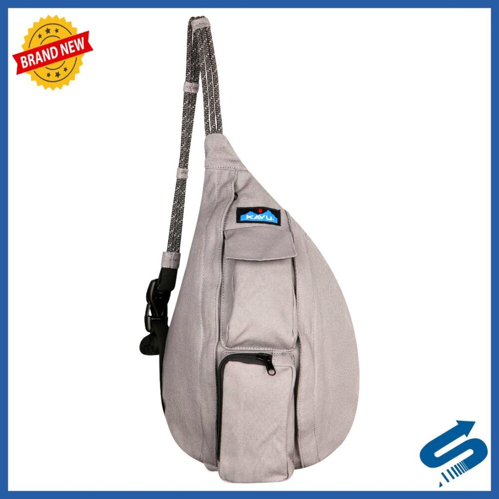 Cotton Canvas Crossbody Sling Bag with Adjustable Rope Strap